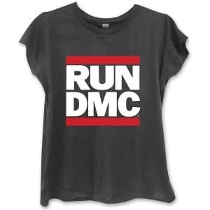 Run DMC - Logo Womens Large T-Shirt - Black