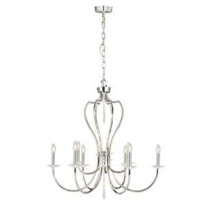 9 Light Chandelier Polished Nickel Finish, E14