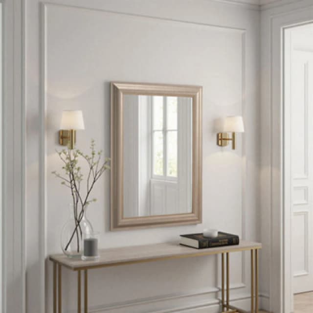 Yearn Textured Champagne Framed Wall Mirror 77X62Cm