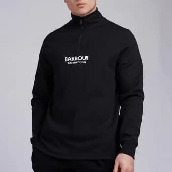 Barbour International Mens Transmission Half-Zip Sweatshirt - Black - M
