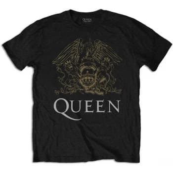 Queen - Crest Unisex Large T-Shirt - Black