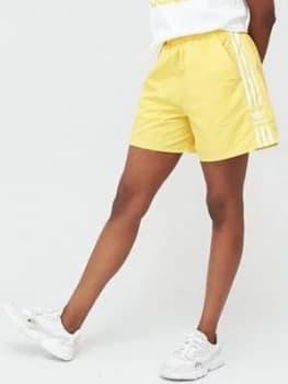 adidas Originals 3 Stripe Short - Yellow, Size 10, Women