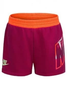 Nike Younger Girls Printed Shorts - Purple, Purple, Size 6-7 Years