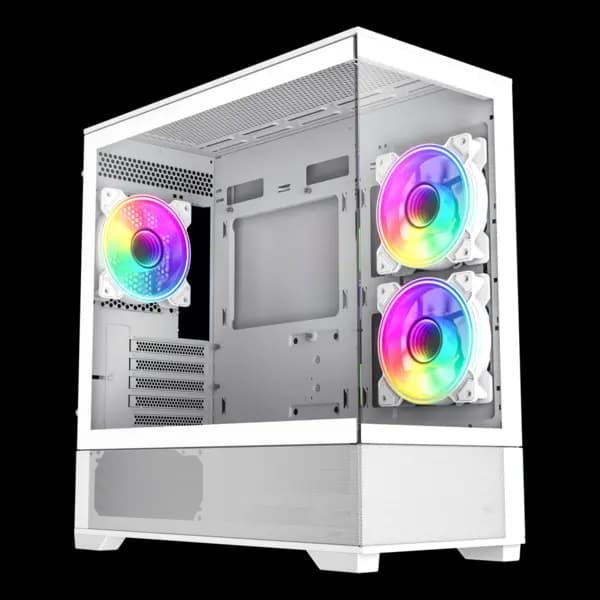 GameMax Vista Mini 3 Mid Tower Gaming Case - White