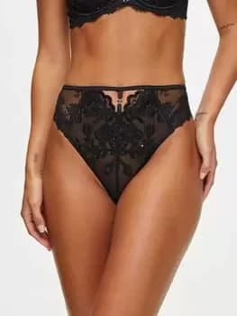 Ann Summers Knickers The Icon High Waisted Brazilian - Black, Size 12, Women
