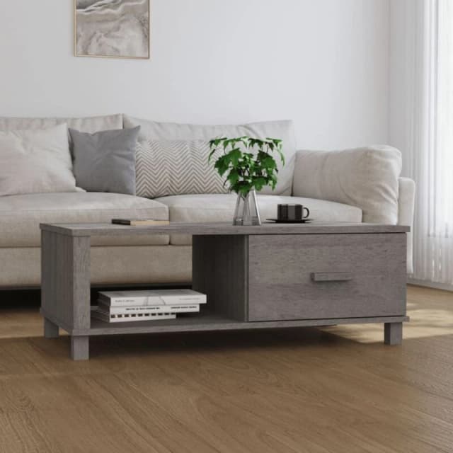 VIDAXL Coffee Table hamar Light Grey 100x55x35cm Solid Wood Pine Vidaxl 8720286818015