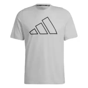 adidas Train Icons 3-Bar Training T-Shirt Mens - Light Solid Grey