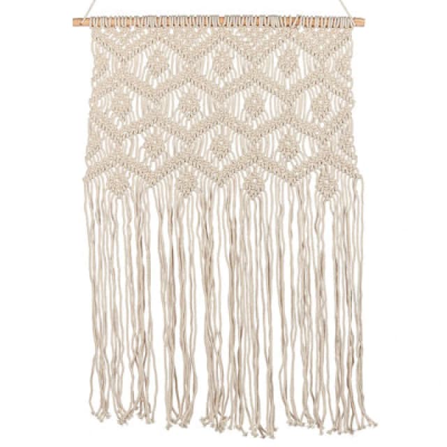 Beliani Fabric Wall Hanging Kaleri Cotton 102cm Beige