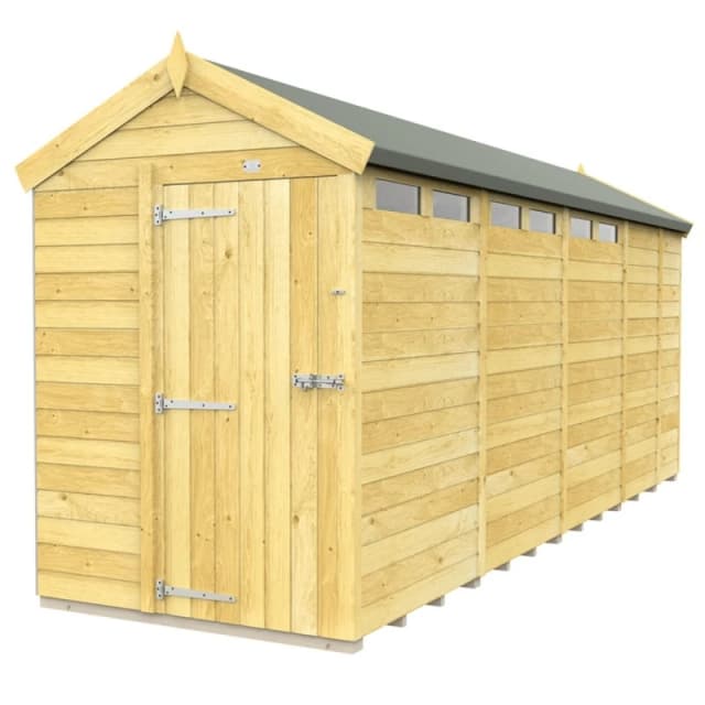 Buttercup Farm 5 x 17 Feet Apex Security Shed - Single Door - L503 x W147 x H217cm in Brown Brown Unisex