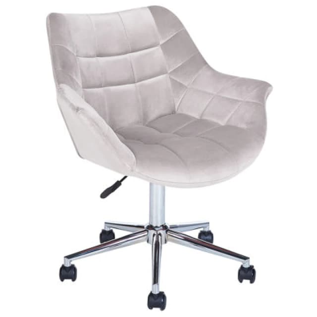 Beliani Desk Chair Labelle Velvet Grey