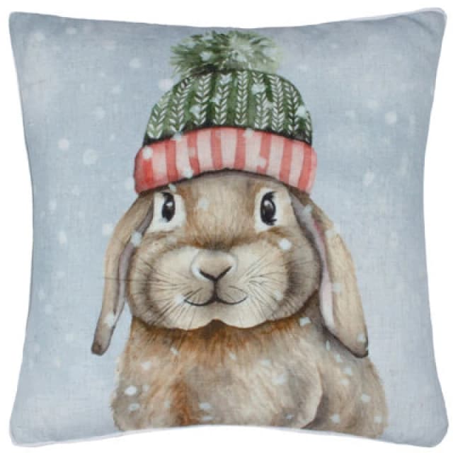 Evans Lichfield Winter Rabbit Festive Polyester Filled Cushion Multi