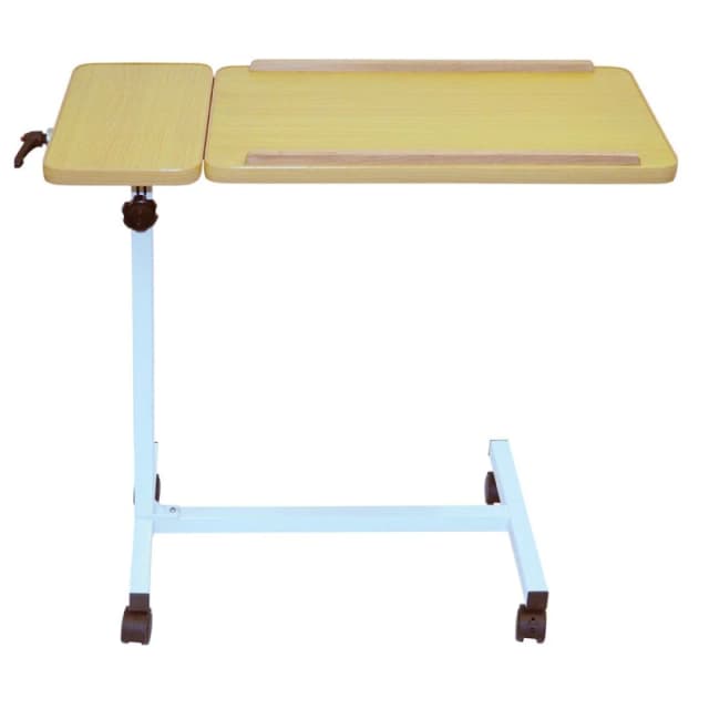 Loops Multi Purpose Overbed Wheeled Table - Dual Section Table - Tilting Mobile Table Multi