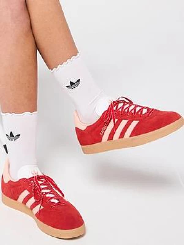 Adidas Gazelle Trainers Better Scarlet Glow Pink Gold Metallic, 3