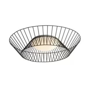 Larissa Aigio Ceiling 3 Light Glass Steel Black