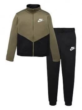 Nike Boys Nsw Core Poly Futura Tracksuit - Khaki/Black