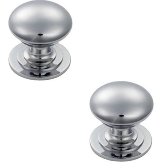 Loops 2x Victorian Round Cupboard Door Knob 42mm Dia Polished Chrome Cabinet Handle Multi unisex