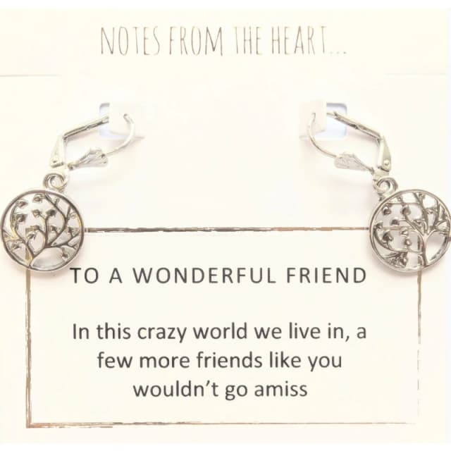 Notes From The Heart NFTH TO A WONDERFUL FRIEND Earrings Silver unisex one size