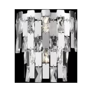 Impex Alma 2 Light Wall Lamp Chrome Crystal