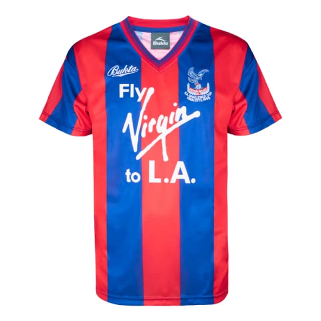 Score Draw Crystal Palace 1990 FA Cup Final Bukta Retro Shirt CRYP90HFACFPYSS-L L Mens Sportswear
