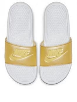 Nike Wmns Benassi Jdi, White/Black, Size 3.5, Women
