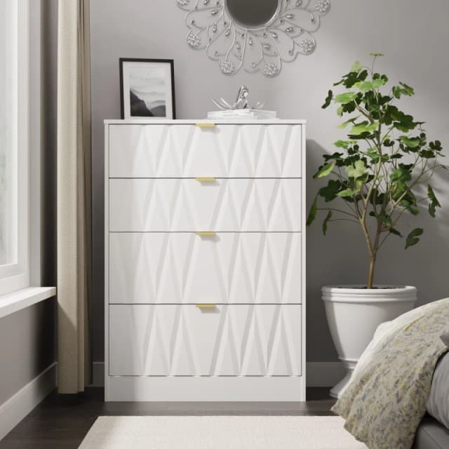 Ready Assembled 2 U Washington 4 Drawer Deep Chest (Ready Assembled) in White Size: Medium White Unisex Medium