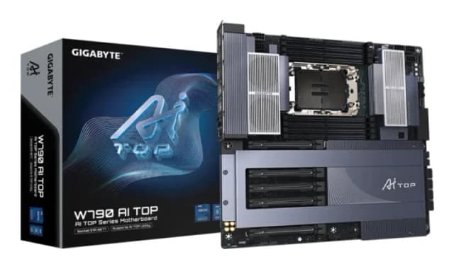 Gigabyte Gigabyte W790 AI TOP Motherboard - Supports Intel Xeon CPUs, 16+2+2 phases VRM, up to 5600MHz DDR5 (OC), 4xPCIe 5.0 + 2xPCIe 4.0 M.2, WiFi 7