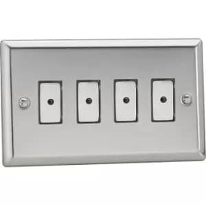 Varilight 4-Gang V-Pro Eclique2 Touch Control Slave Dimmer Polished Chrome - JCES004