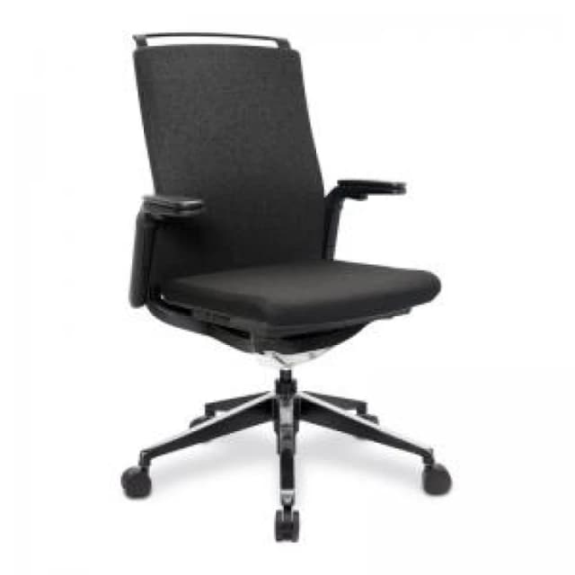 Libra Nautilus Designs Libra High Back Fabric Executive Office Chair With Slimline Seat & Back Built-in Levers & Fixed Arms Black - BCF/K500/B