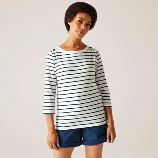 Regatta Bayletta II Tee White/Navy Stri female 24
