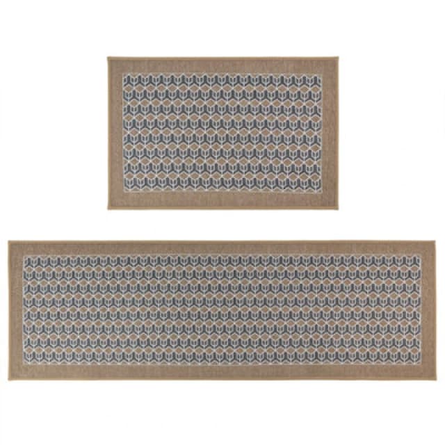 JVL JVL Allure Machine Washable Entrance Doormat and R Door Mats Size: Mat, Beige 72510804000