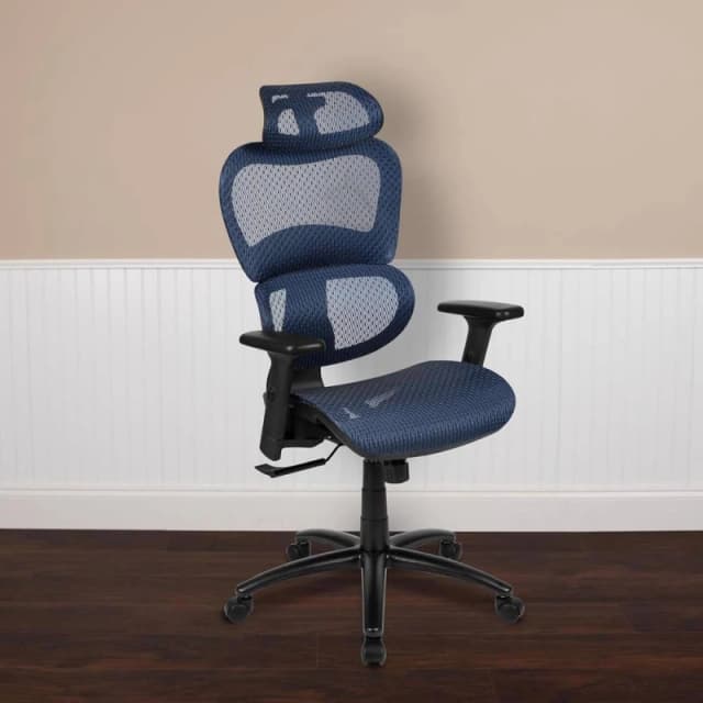FWStyle FWStyle Blue Ergonomic Mesh Office Chair Lumbar Support & Tilt Blue One Size Unisex 5056413134226