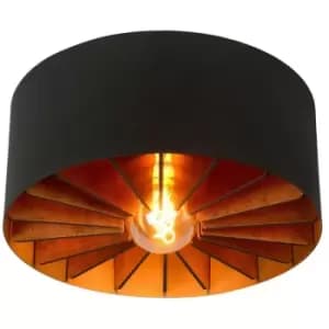 Lucide ZIDANE - Flush Ceiling Light - Ø40cm - 1xE27 - Black