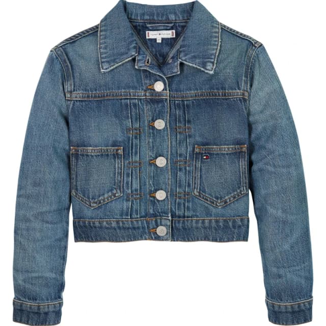 Tommy Hilfiger Kids Durable Denim Jacket Island Blue 1BK female 12Y