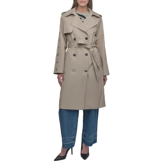 DKNY Womens Weather-Resistant Trench Coat Biege female XS/S