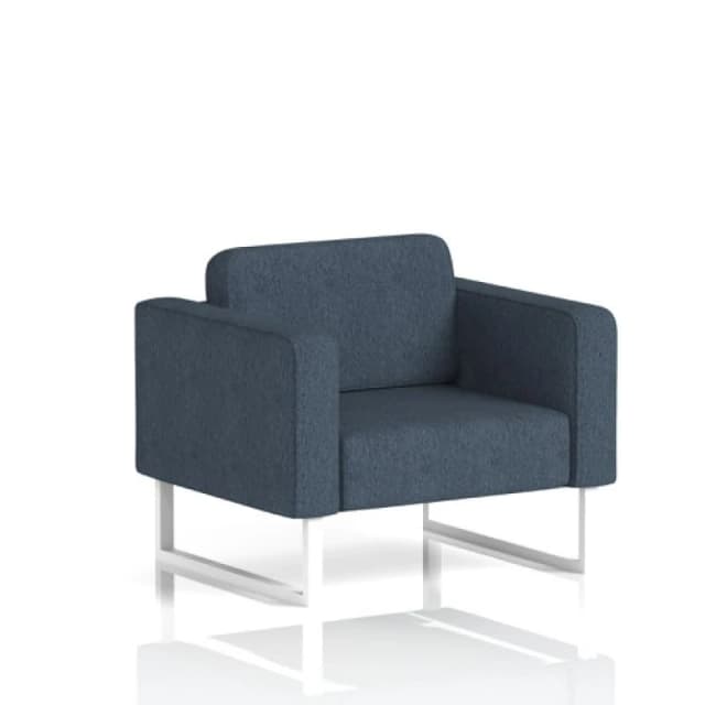 Brixworth Office Armchair with White Legs in Rivet Fabric - Crucible