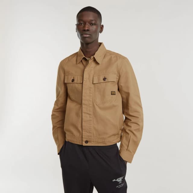 G Star Mens Jak Button Through Overshirt Safari male Medium