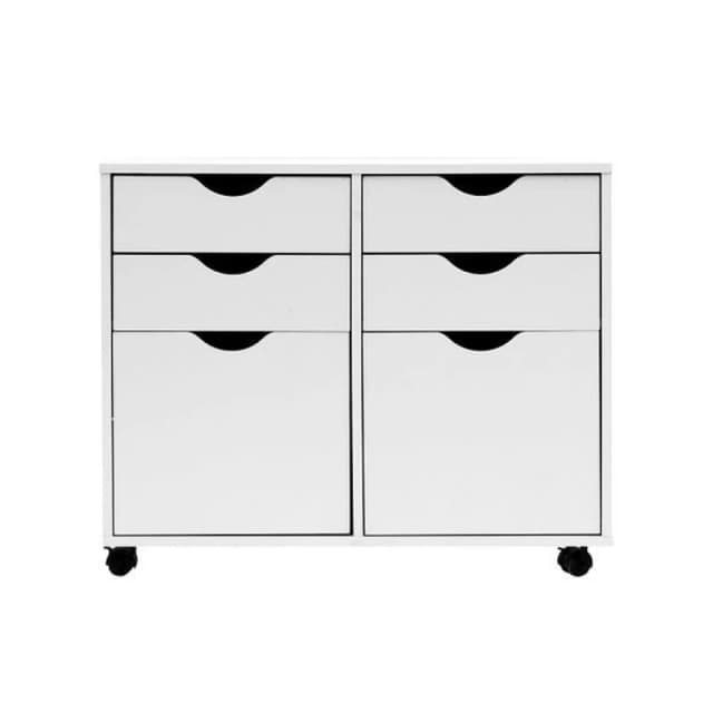 Moderna Mobile Filing Cabinet, Under Desk, Wardrobe or Makeup Storage Unit in White White Unisex