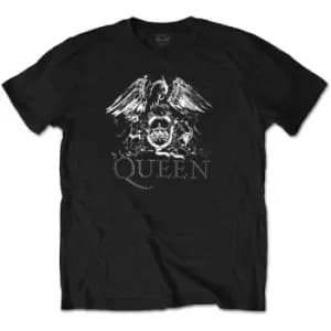 Queen - Crest Logo Mens Medium T-Shirt - Black