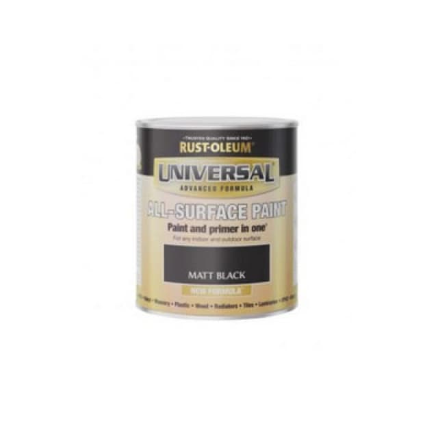 Rust-Oleum Universal All Surface Brush On Paint - Matt - Black - 250Ml