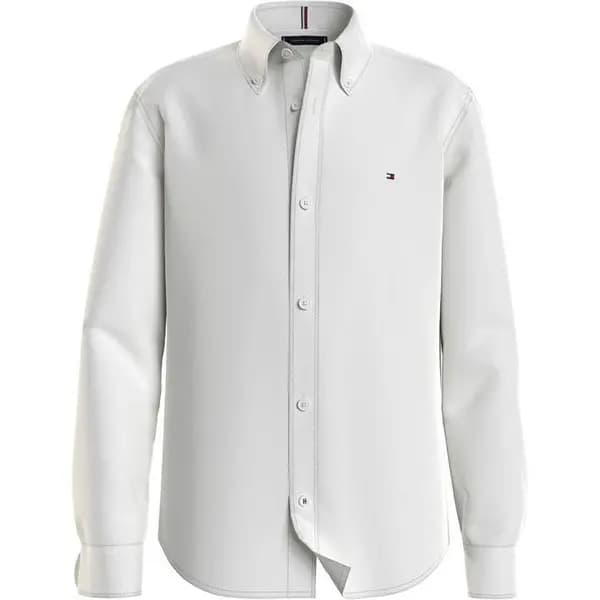 Tommy Hilfiger Boy's Oxford Long Sleeve Shirt - White 7 - 8 Years