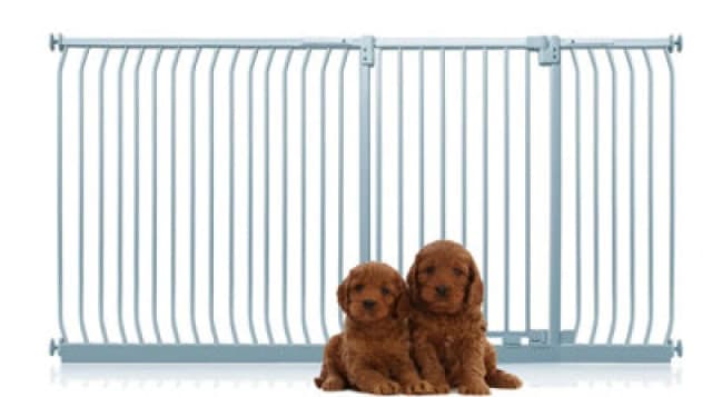Bettacare Extra Tall Elite Dog Gate, 216Cm - 225Cm, Matt Grey, Extra Tall 96.8Cm In Height, Pressure Fit Pet Gate