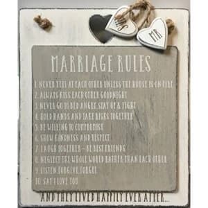 Love Story Marriage Rules Plaque