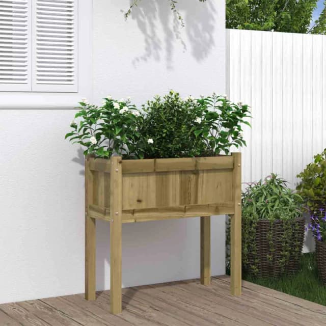 vidaXL Garden Planter w/ Legs 70x31x70cm Impregnated Pine, Brown 837562