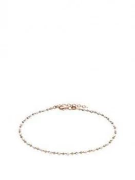 Beaverbrooks Silver And Rose Gold Plated Sparkle Anklet