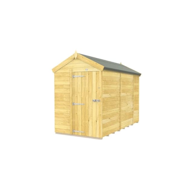 Buttercup Farm 5 x 10 Feet Apex Shed - Single Door W/O Window - L302 x W147 x H217cm in Brown Brown Unisex