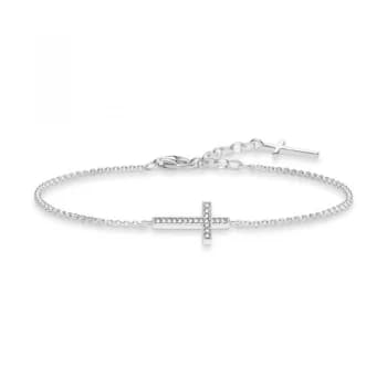 Ladies Thomas Sabo Sterling Silver Glam & Soul Cross Bracelet