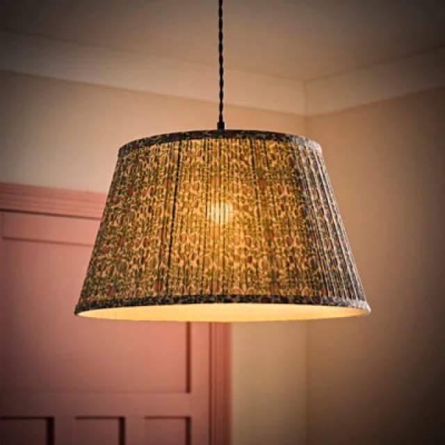 ValueLights ValueLights Abel Pleated Tapered Floral Easy Fit Ceiling Light Lamp Shade and Bulb in Green Size: Large Green Large Unisex 5059406069611