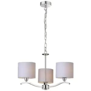 Zumaline Carmen Multi Arm Pendant Ceiling Light, Beige, 3x E14
