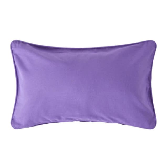 Homescapes Cotton Plain Purple Rectangular Cushion Cover, 30 X 50 Cm