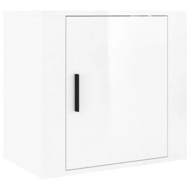 Vidaxl Wall-mounted Bedside Cabinet High Gloss White 50X30X47 Cm, White 816868